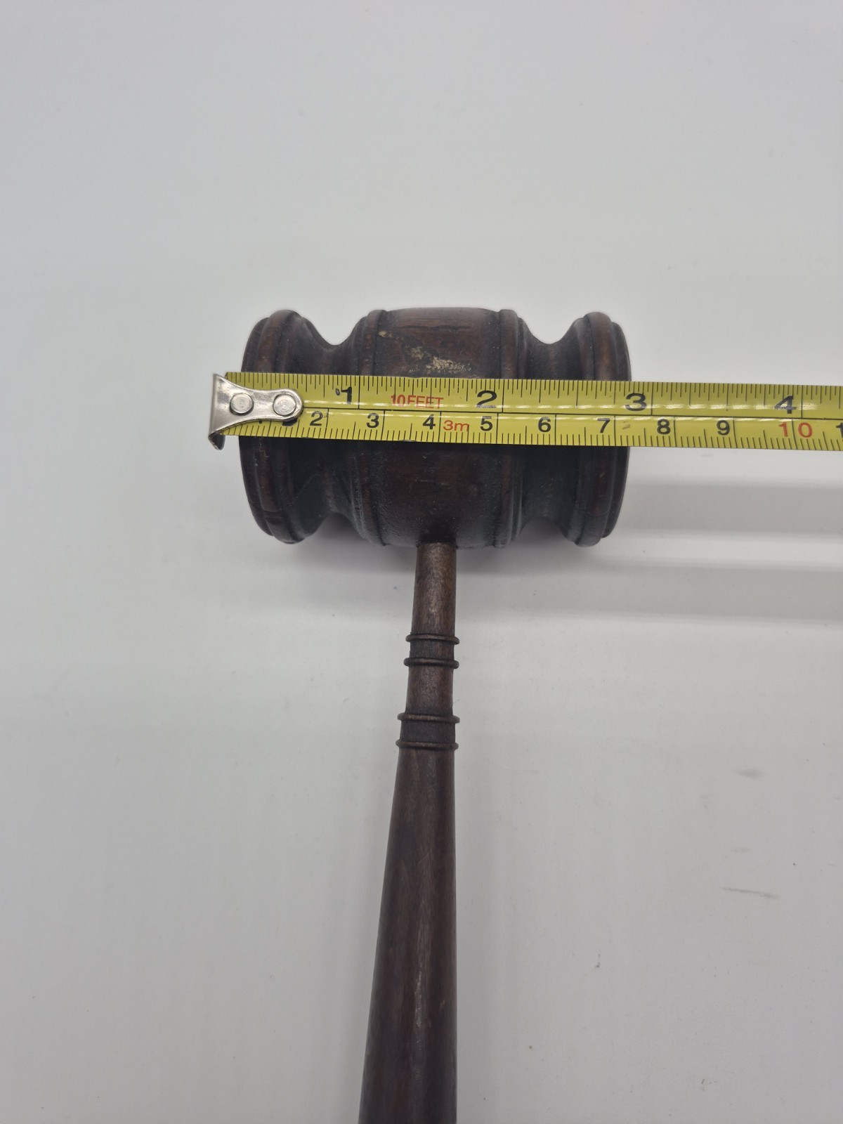 Vtg Gavel Dark Wood Mallet Auctioneer Judge Courthouse Desk Decor 9.5″ Length
