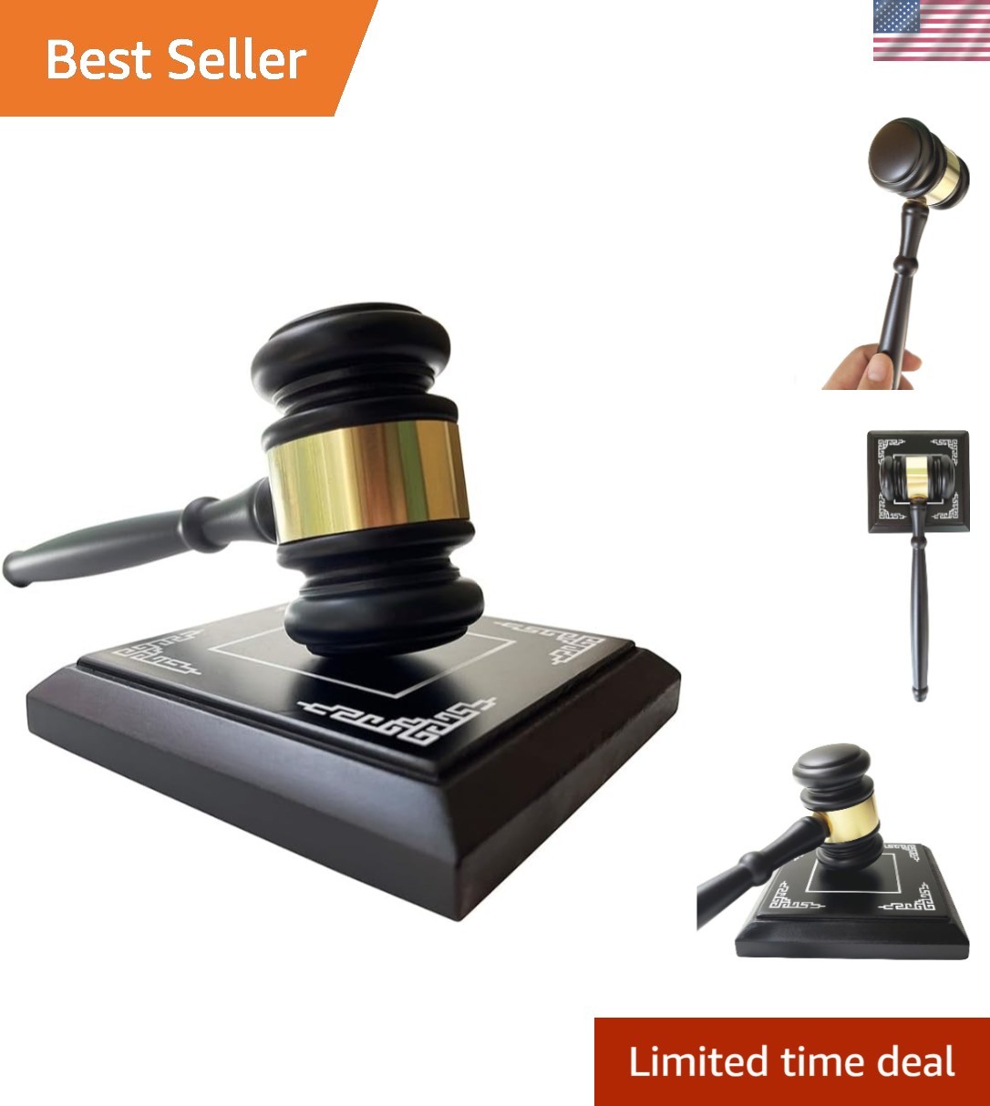 Compact Wooden Gavel & Block Set – Ideal for Auctions, Education, and Ceremonies