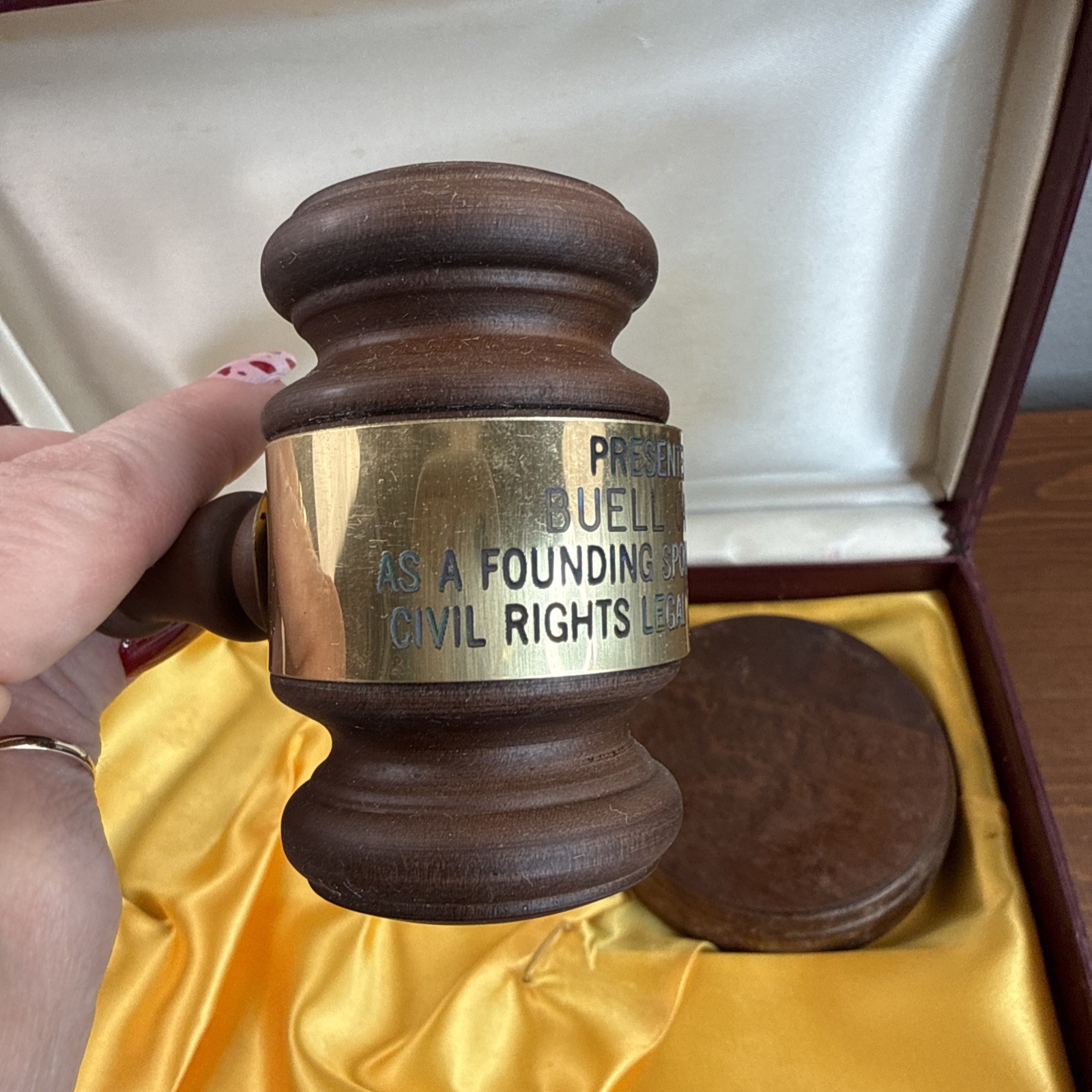 GAVEL Set In Box Wooden Firearms Civil Rights Legal Defense – Buell Carlton