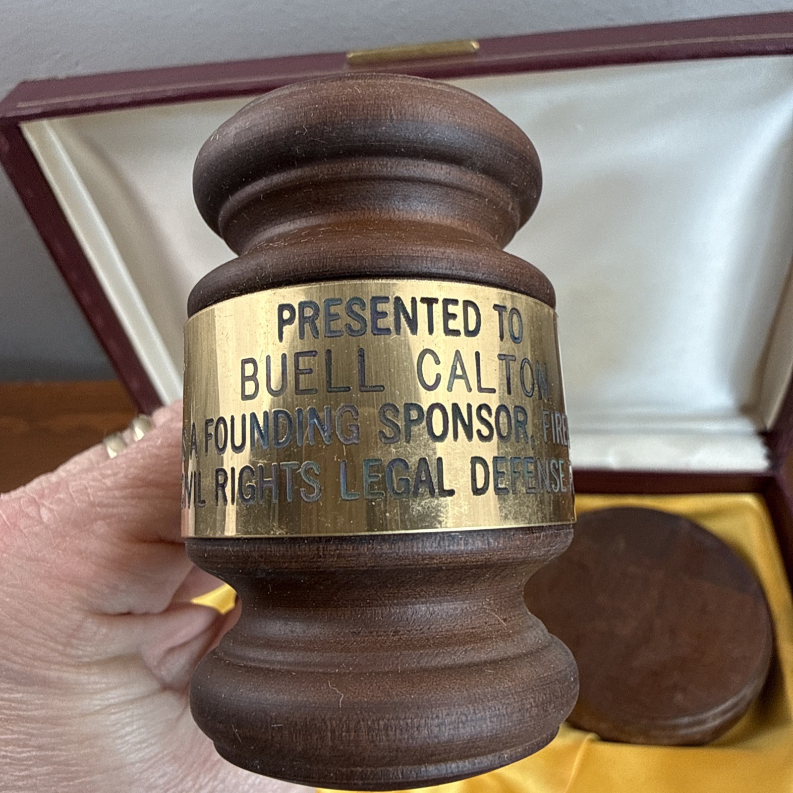 GAVEL Set In Box Wooden Firearms Civil Rights Legal Defense – Buell Carlton