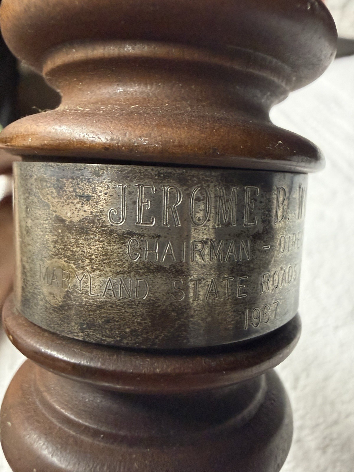 Wooden Gavel w/ Engraved Metal Band, Lawyers & Legal Theme, 1932