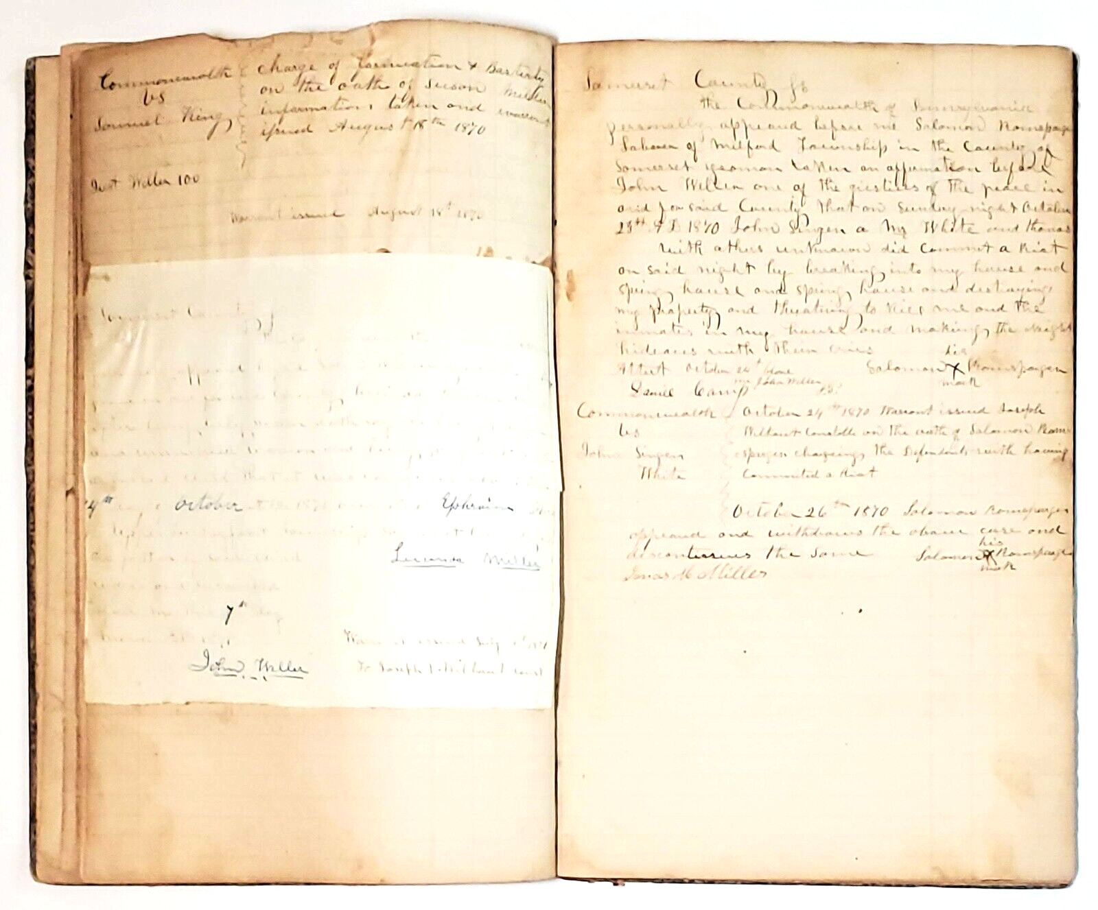 Antique 1860’s-1930’s Somerset County Pennsylvania Court Ledger