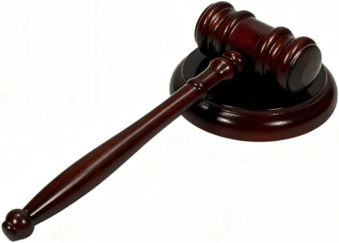 Wooden Gavel and Sound Block Set, Loud Clear Strike Judge Gavel for Meetings, Au