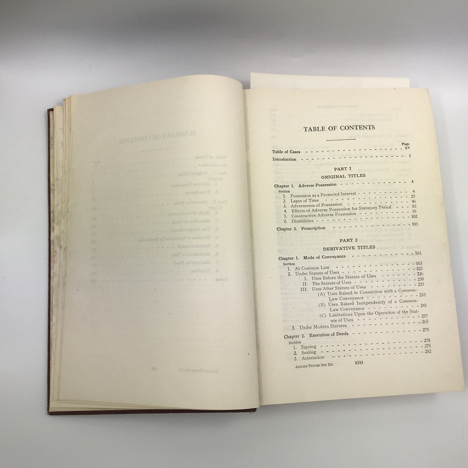 CASES ON TITLES Book Aigler American Casebook Series 3rd Edition 1942