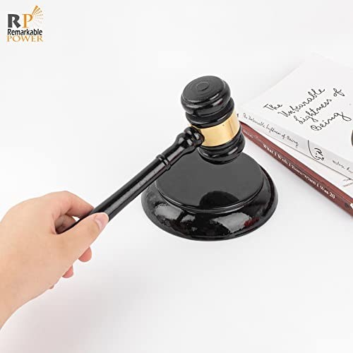 Handcrafted Wood Gavel & Round Sound Block Set – Judge Auction Court Accessory