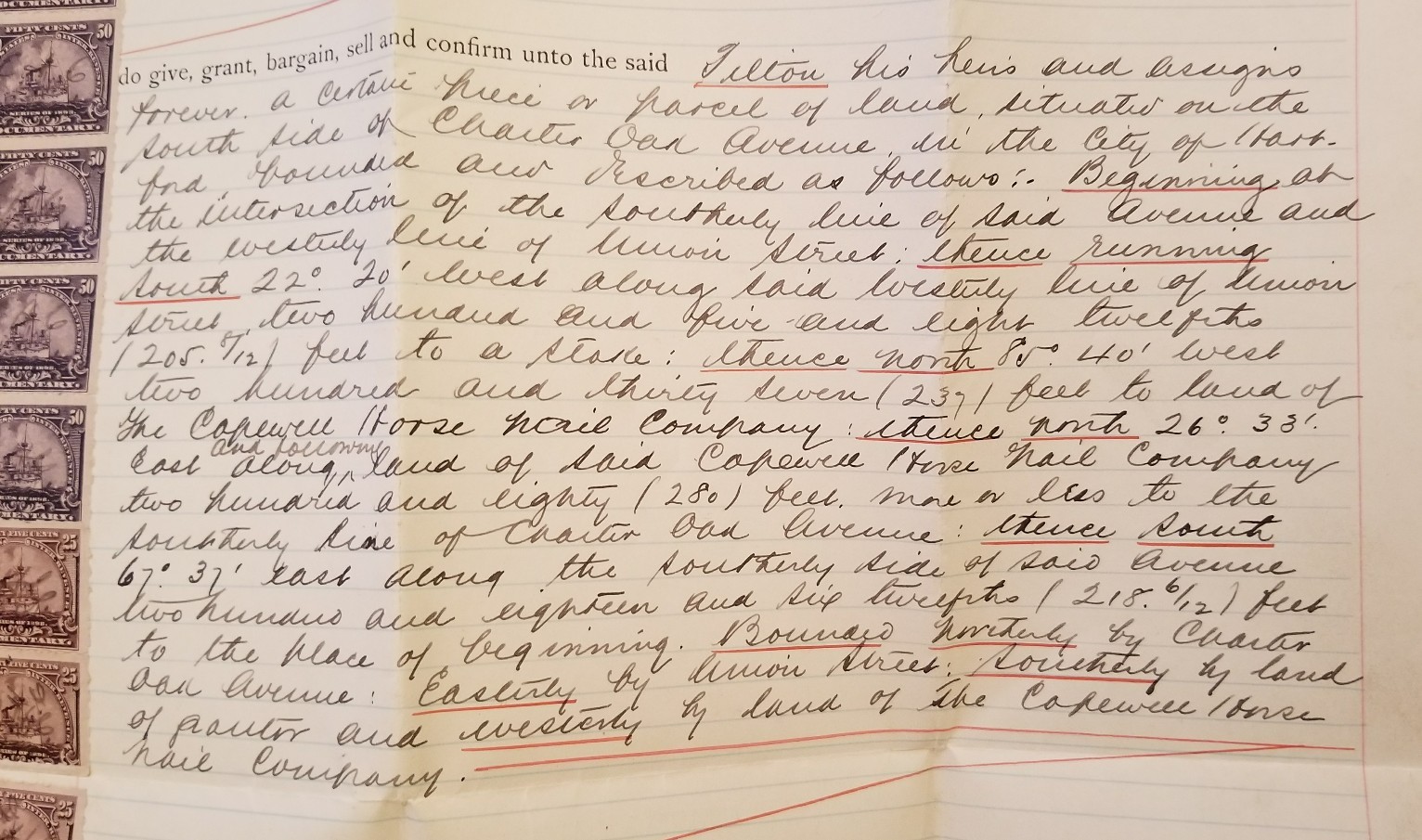 Elizabeth Hart Jarvis Colt Armory HARTFORD Ct C1901 HISTORIC Antique Deed