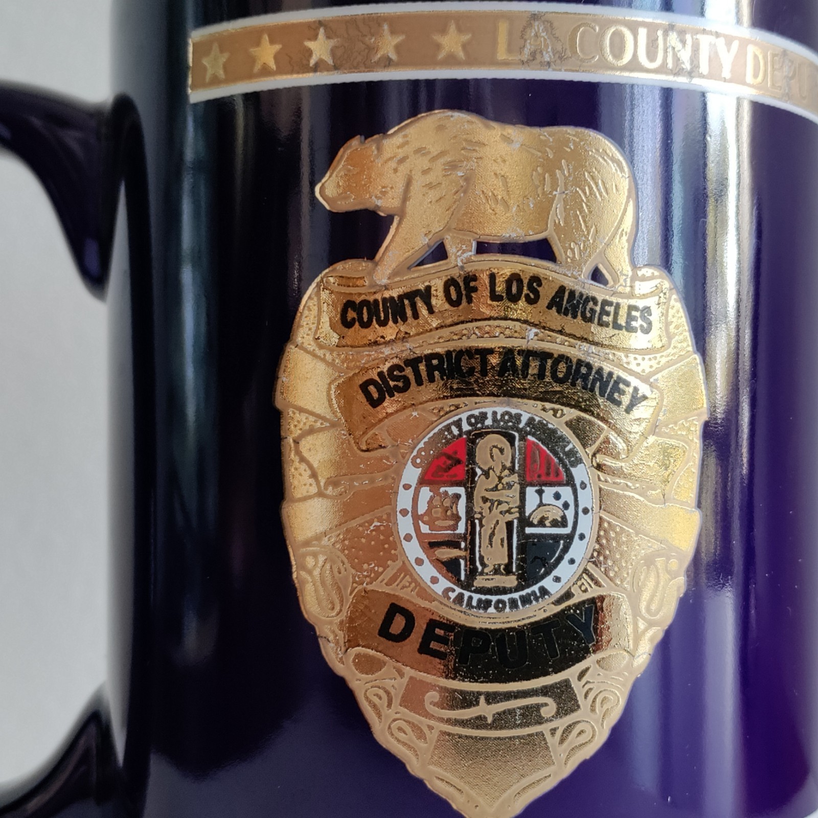 Mug Los Angeles LA District Office Foundation Historical Collectible Blue & Gold