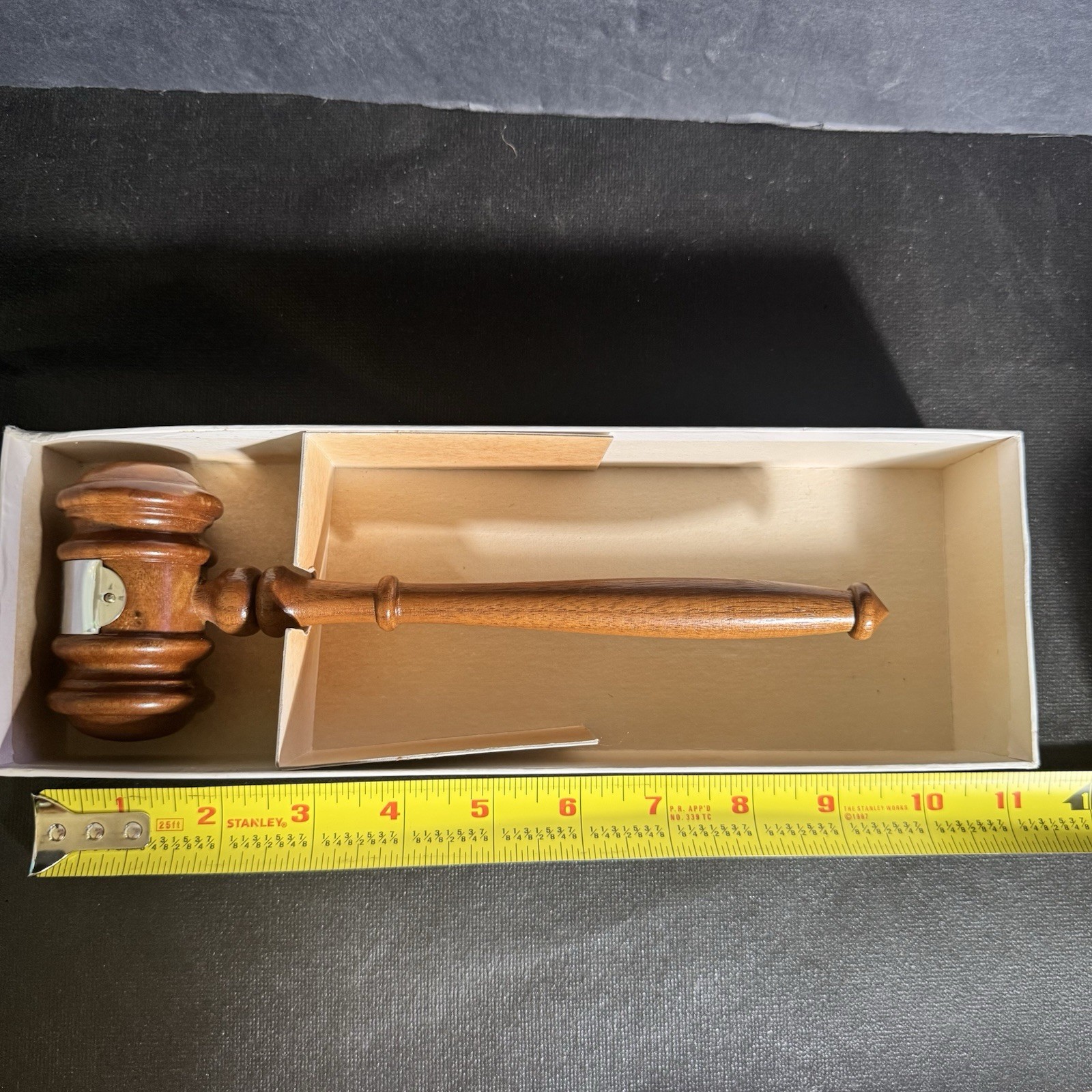 Vintage Drueke Presentation Gavel Wood Engraved Inscribed w/ Box