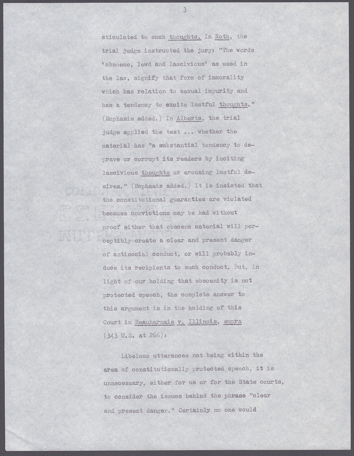 WILLIAM J. BRENNAN JR. – TYPED SYLLABUS SIGNED CIRCA 1977