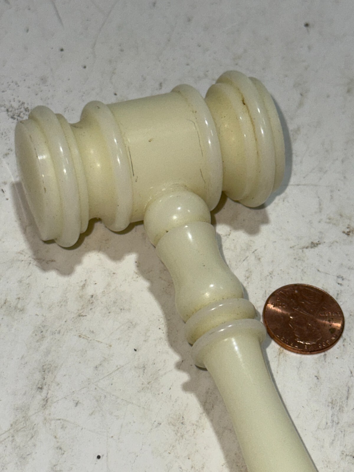 Vintage 1973-75 Gibson General Hospital Judge Gavel White Plastic 7.5″ Long