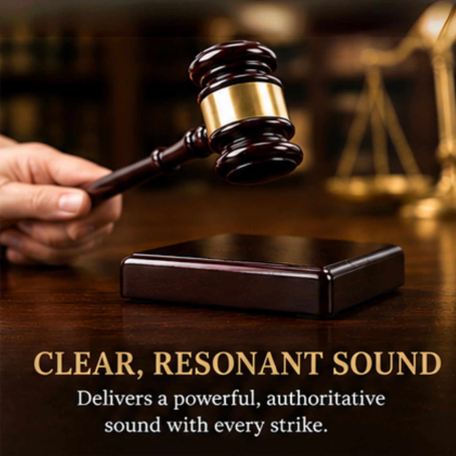 Wooden Gavel and Sound Block Set for Lawyers, Judges, and Chairmen of The Board
