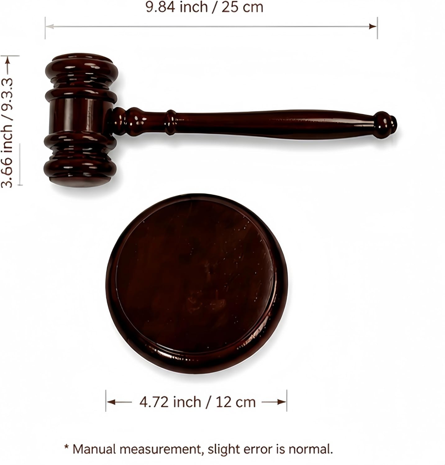 Luxury Red Wooden Gavel with Sound Block – Perfect Gift for Judges and Attorneys