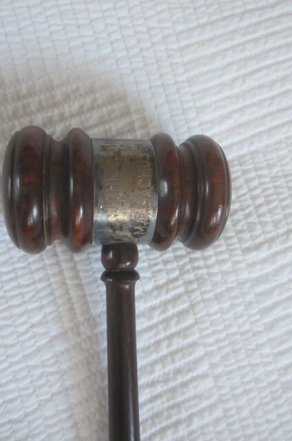 Vintage Wooden Gavel Massachusetts Arms Collectors 1961 1962 President Bicknell