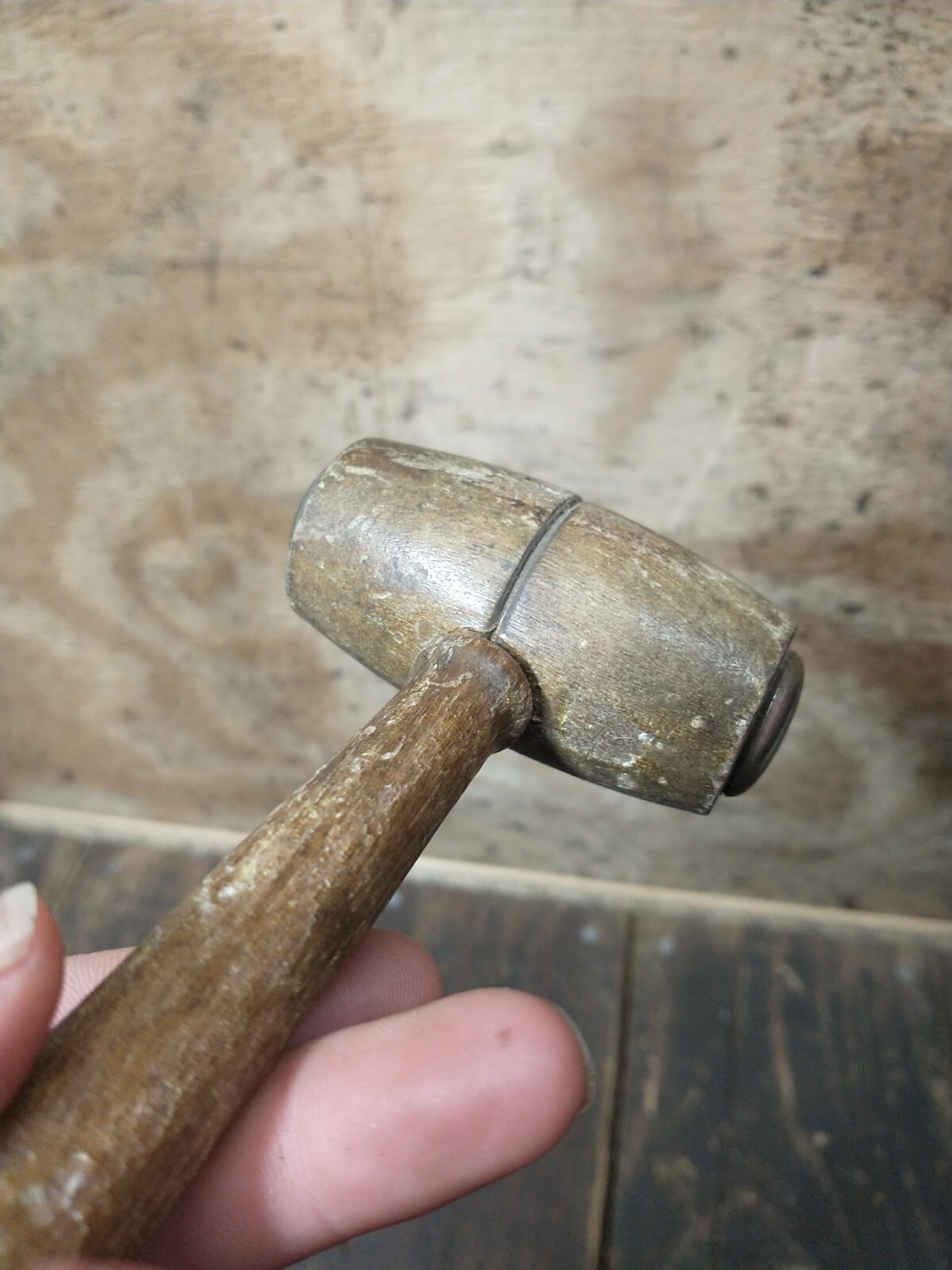 Vintage Judge Lawyer auctioneer Wood Metal tip Gavel Hammer mallet 9″