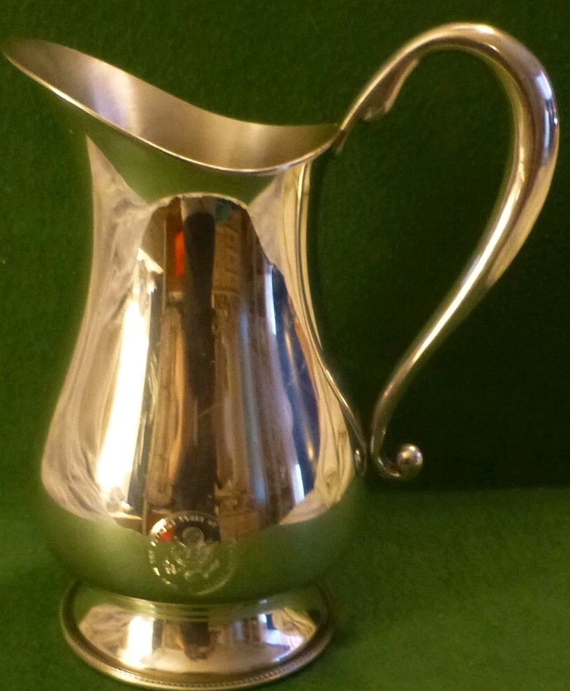VTG Salisbury Pewter Water Pitcher Engraved United States Supreme Court Seal