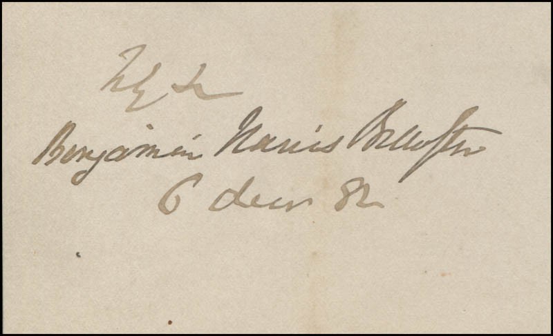 BENJAMIN H. BREWSTER – AUTOGRAPH SENTIMENT SIGNED