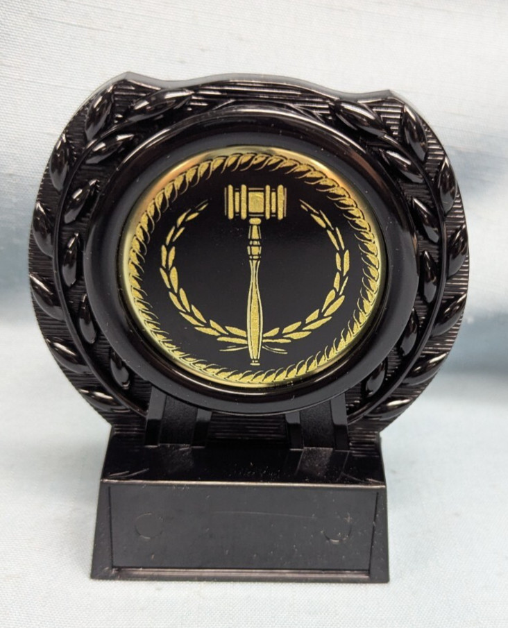 gavel lawyers legal black metal insert trophy solid black holder award
