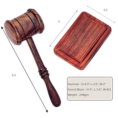 Handcrafted Wooden Gavel & Sound Block Set – Premium Quality for Judges, Lawyers