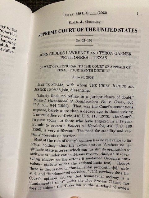 BENCH OPINIONS Bowers v. Hardwick and Lawrence v Texas Gay Sexual Conduct Cases