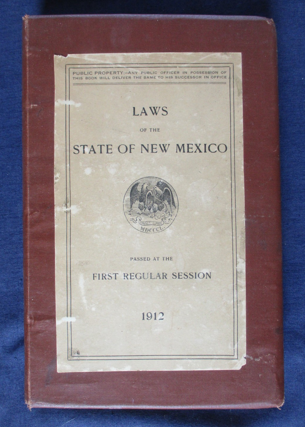 1912 State Laws of New Mexico Hardcover Book First Regular Session