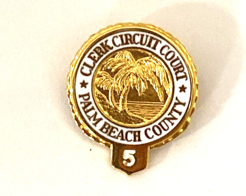 Vintage Clerk Circuit Palm Beach Cty Pin (D2)