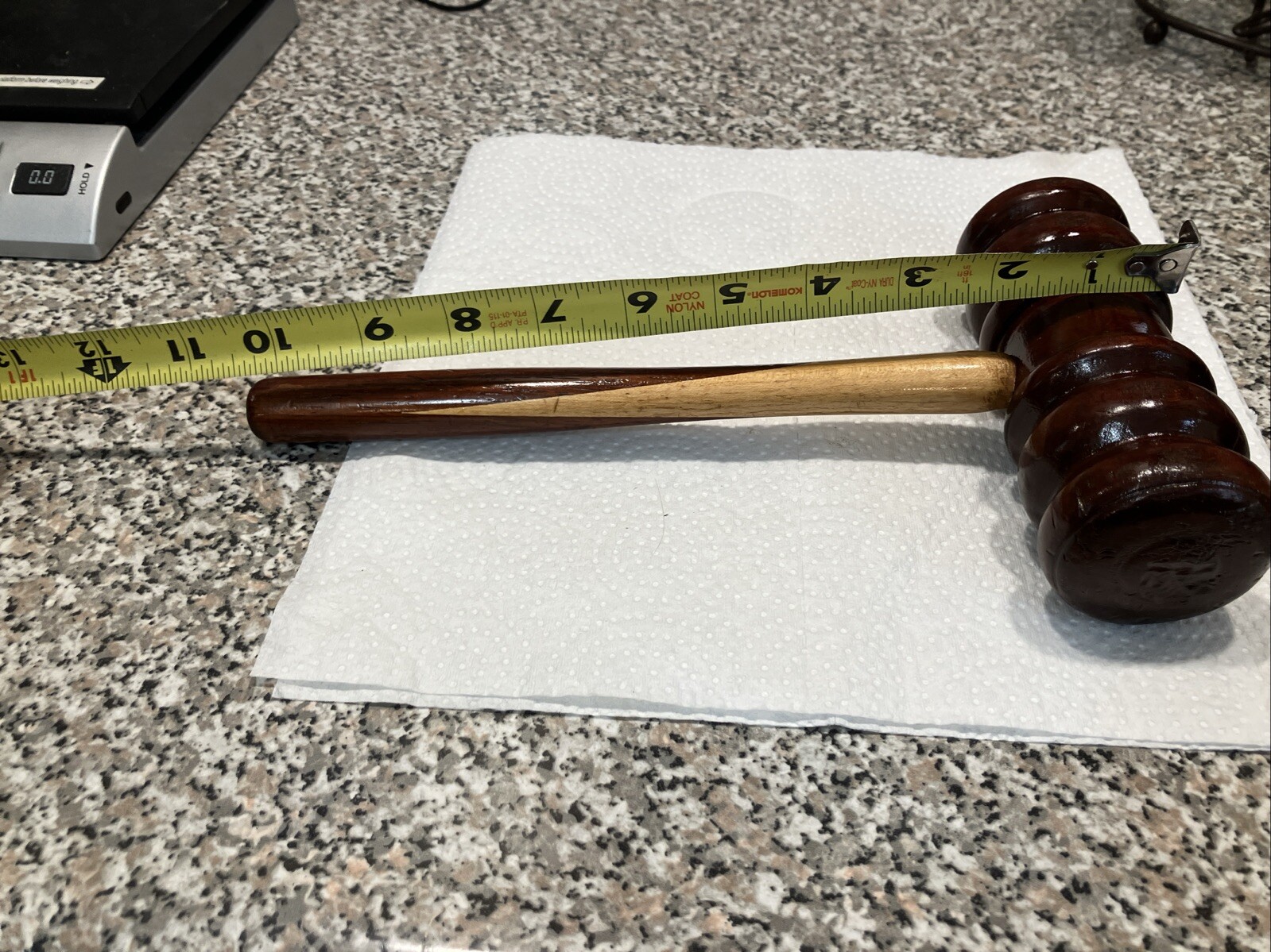 Vintage Wooden Gavel Wood Judge Auctioneer Mallet 10 3/4” Handmade very rare