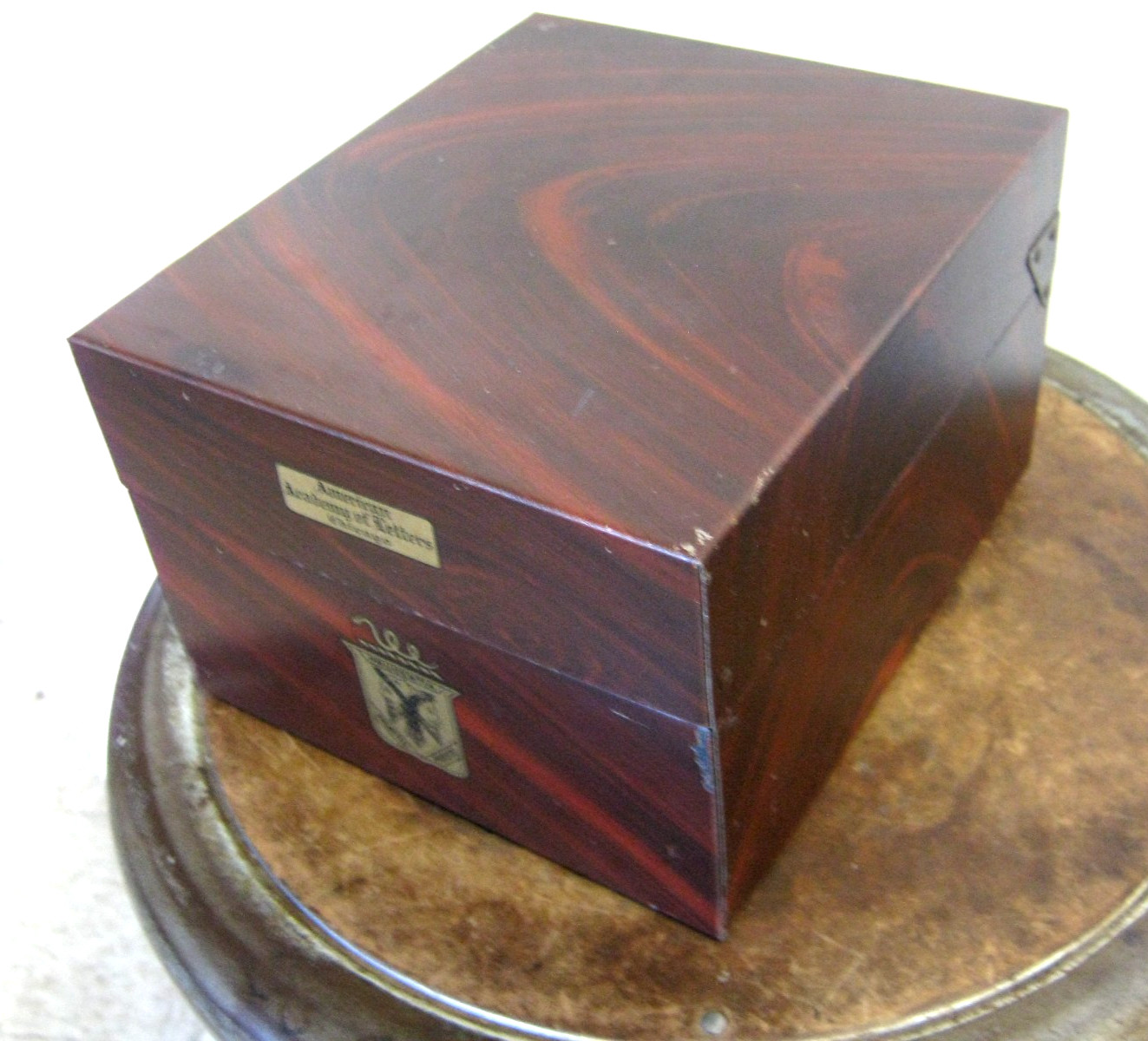AMERICAN ACADEMY OF LETTERS CHICAGO TIN STORAGE BOX Made in Coshocton Ohio