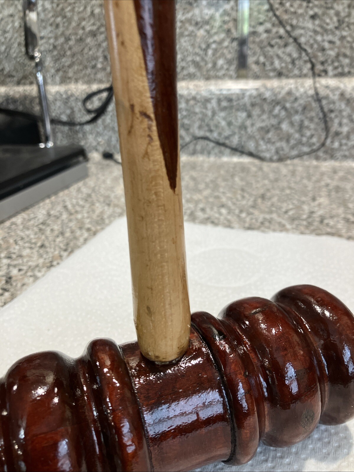 Vintage Wooden Gavel Wood Judge Auctioneer Mallet 10 3/4” Handmade very rare