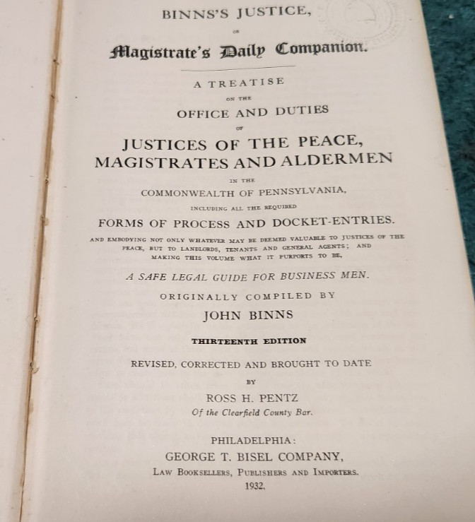 1932 JOHN BINNS Justice Magistrate Daily Companion DUELS BIGAMY Master&Servant +