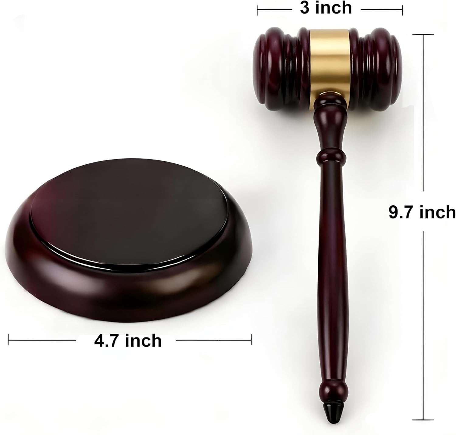 Wooden Gavel and Sound Block Set, Loud Clear Strike Judge Gavel for Meetings,…