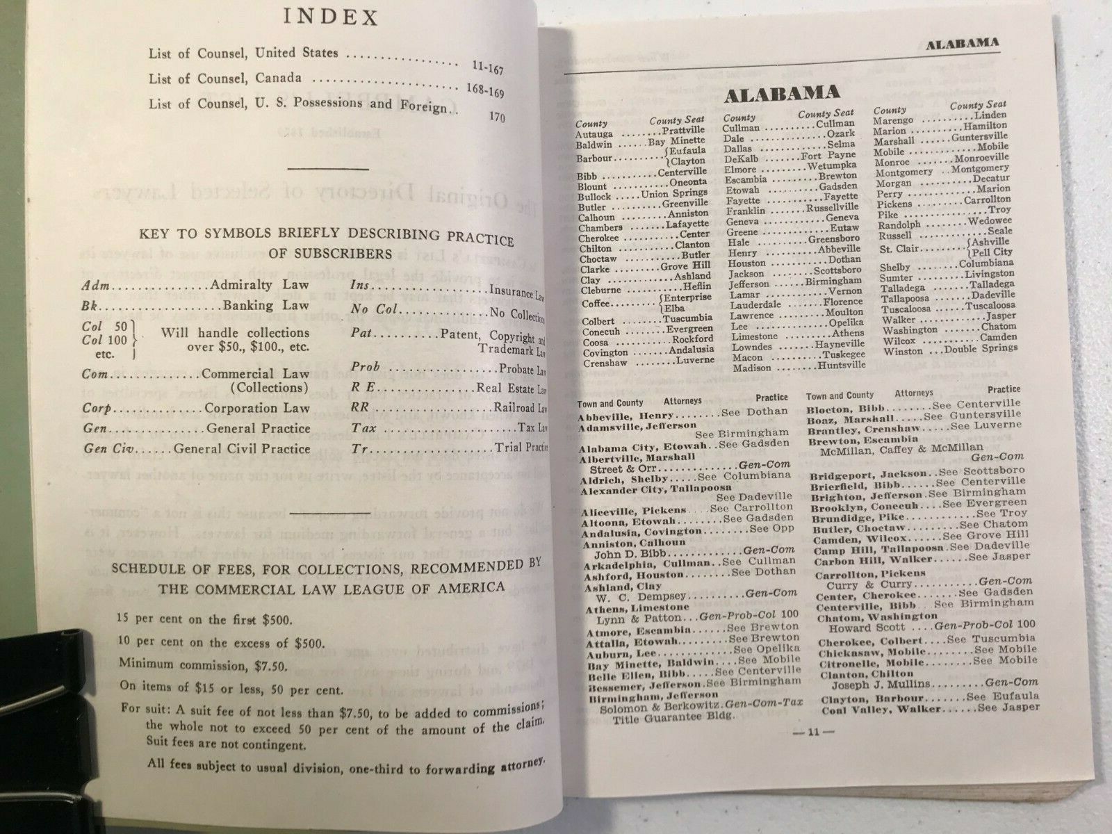 1944-1945 Campbell’s List – Directory of Selected Lawyers, USA Canada attorneys
