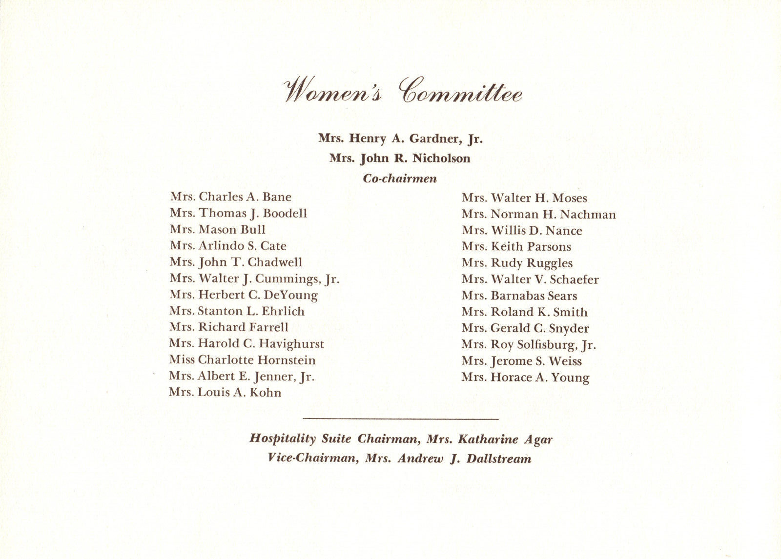American Bar Association – Vintage Welcome Ladies Invitation-Chicag0-1963
