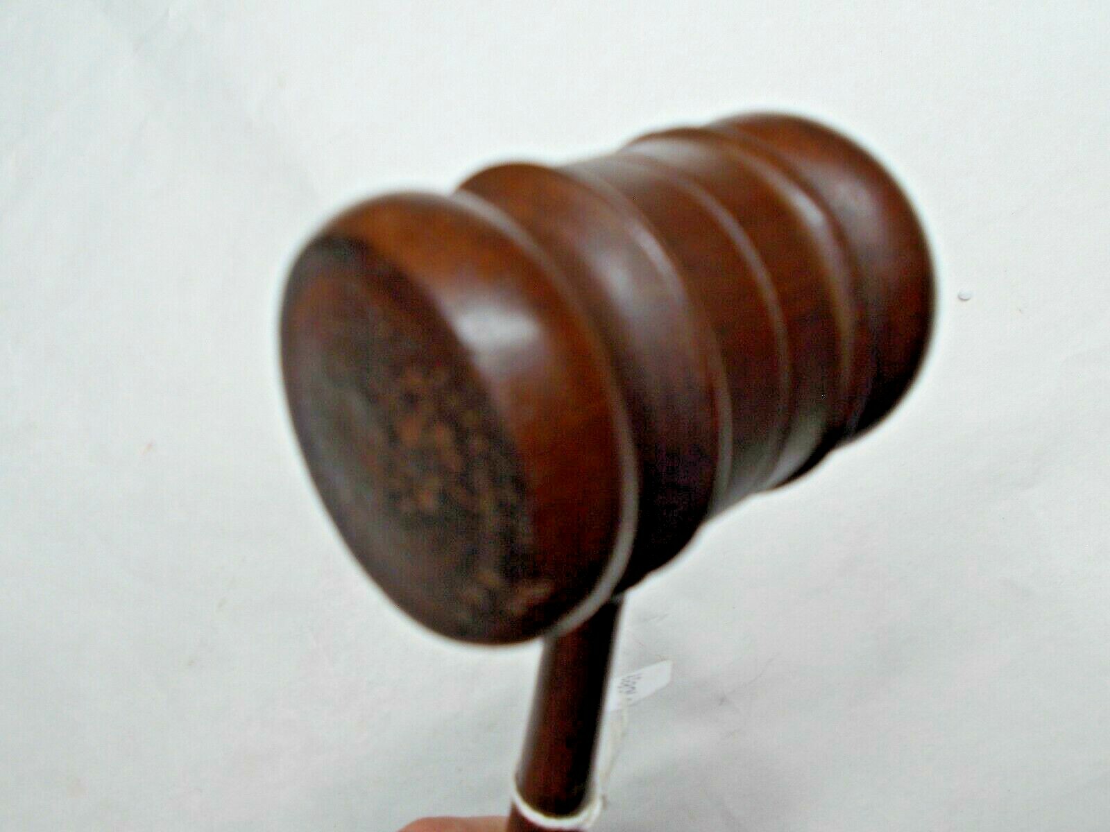 Gavel, Nice Wood Grain Hand Crafted Turned Wooden Gavel, 11-3/8″ Long