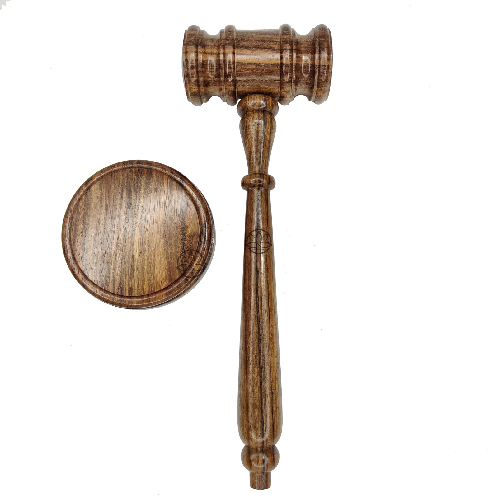 Wooden Gavel Block Set Engraved Boxed Large Blue 12 Inch Sturdy Rosewood