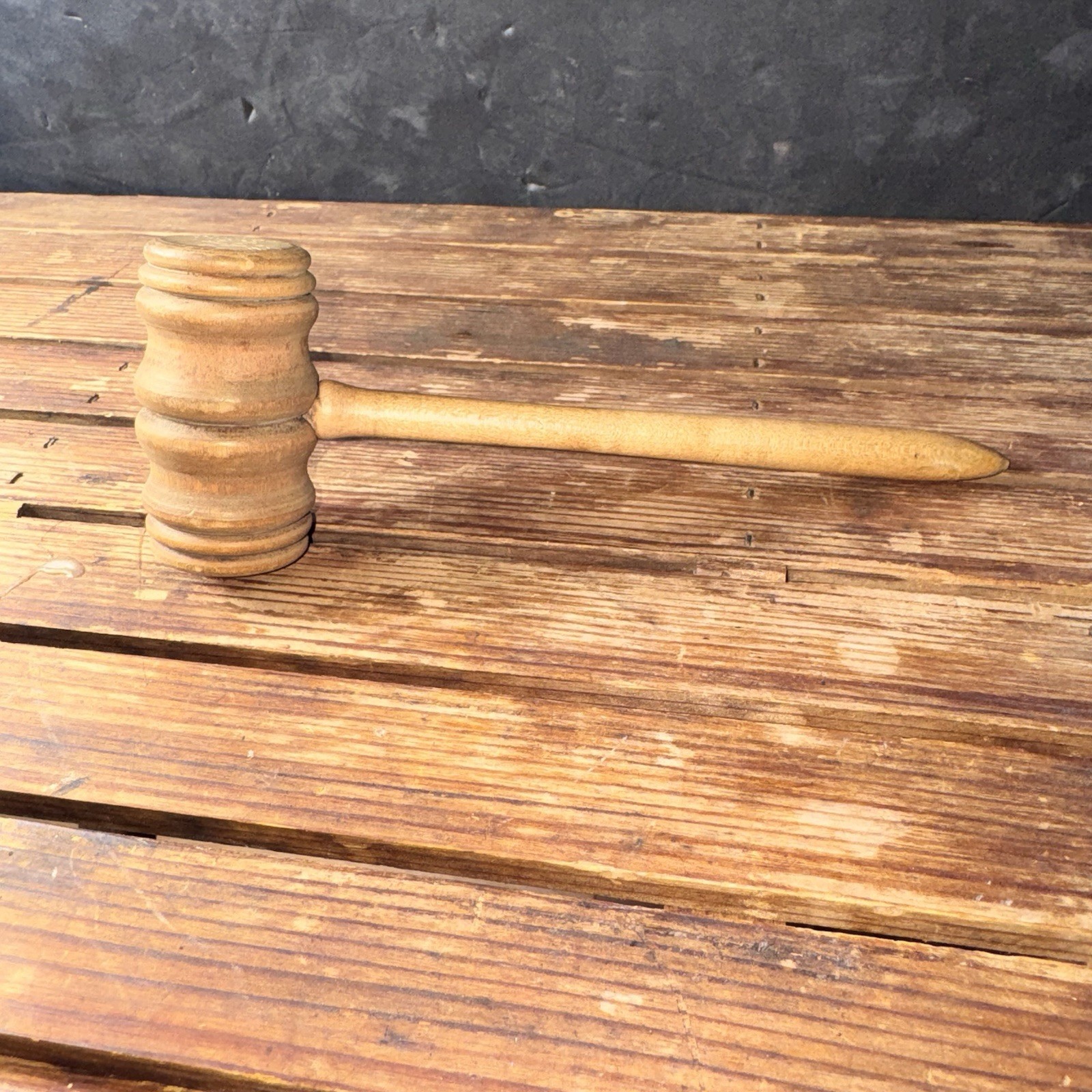 Vintage Wooden Gavel Judge Courtroom / Auctioneer’s Hammer 8.5” Legal Decor