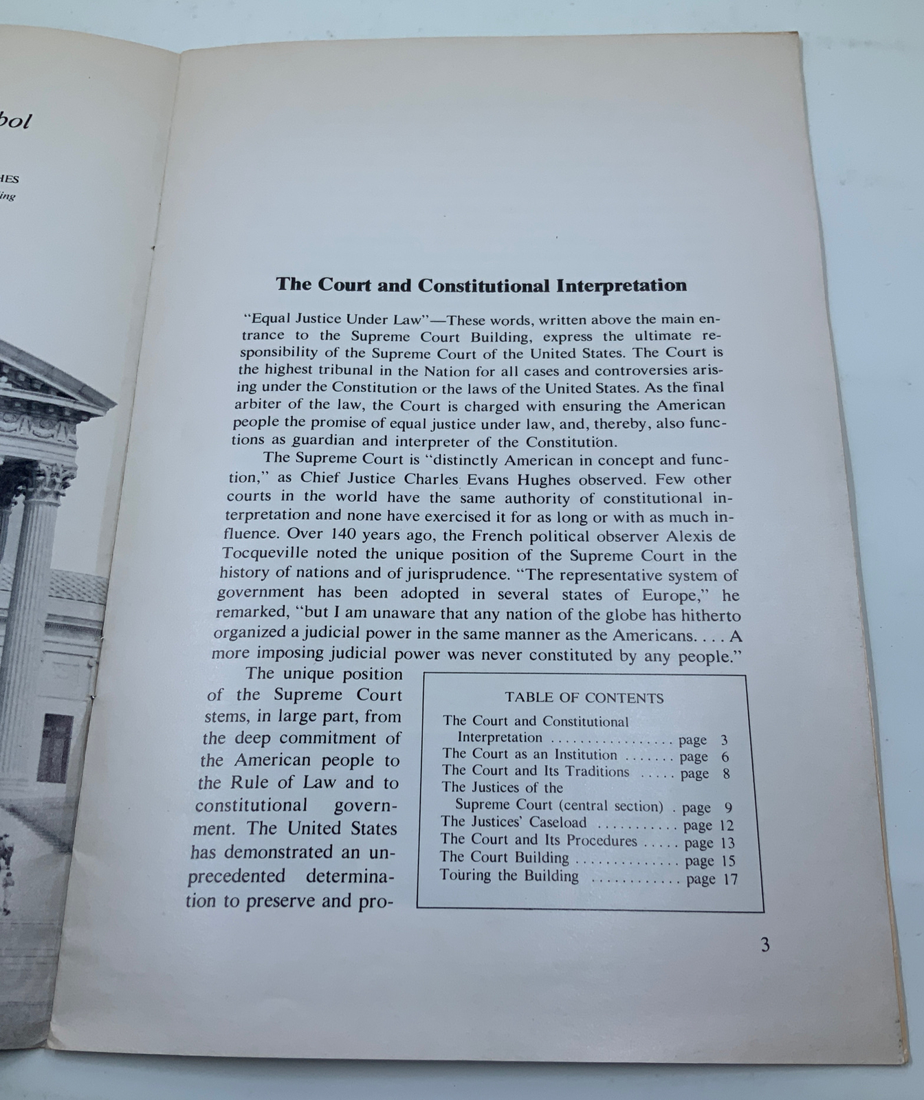 Vintage 1976 Booklet The Supreme Court of the United States Brochure, Book