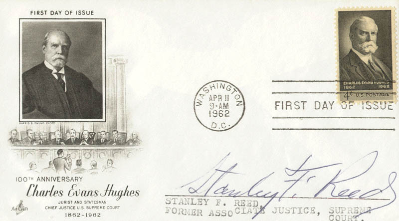 STANLEY F. REED – FIRST DAY COVER SIGNED