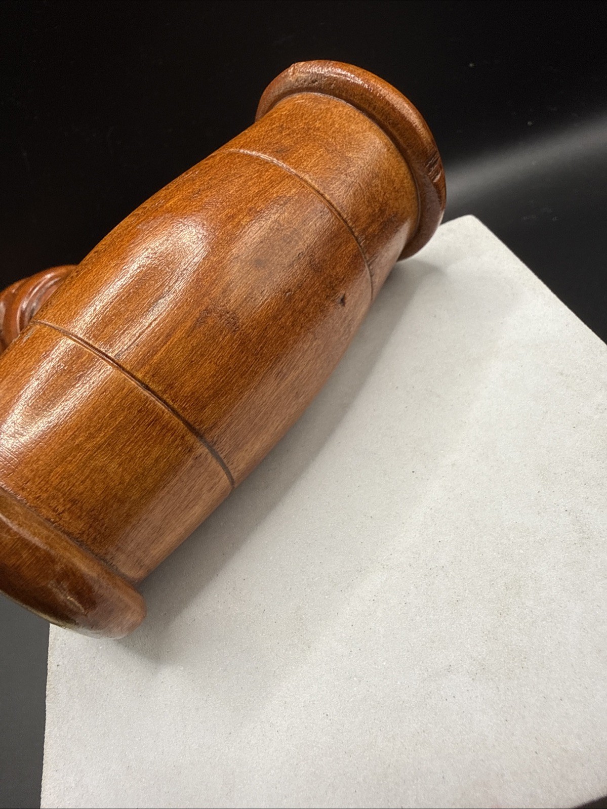 Vintage Good Turning Details Red Tone Solid Wood Judge’s Gavel Approx. 11”