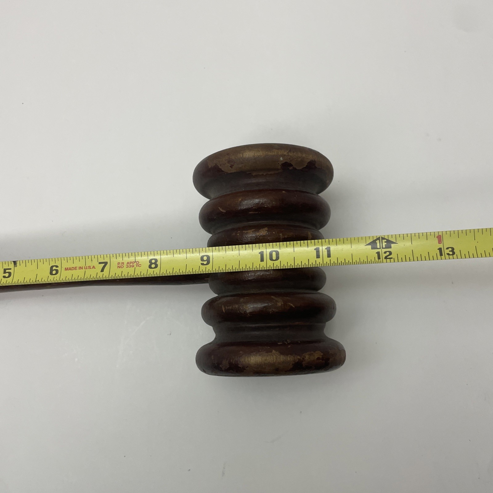 Vintage Wooden Gavel Wood Judge Auctioneer Mallet 11” Meeting Hammer