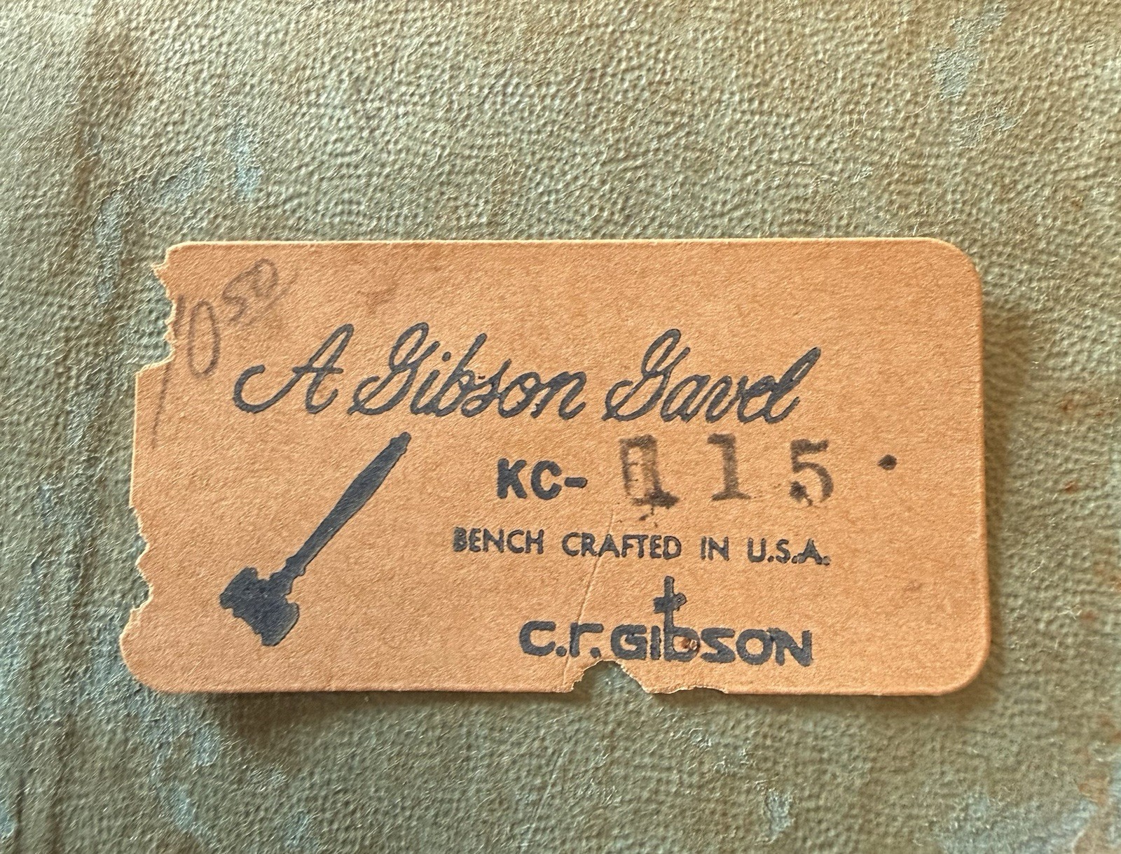 Vintage C R Gibson KC-115 Hardwood Judge Auction Gavel Bench Crafted in USA