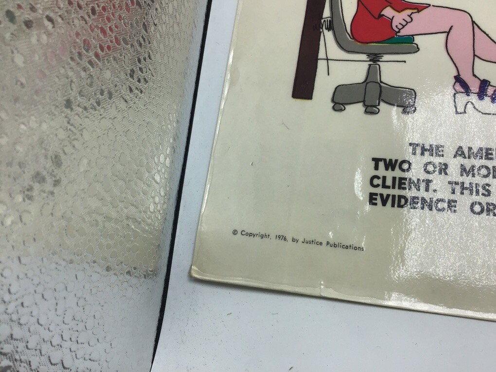 Original LAW Poster 1976justice publications — THE ADVERSARY SYSTEM —