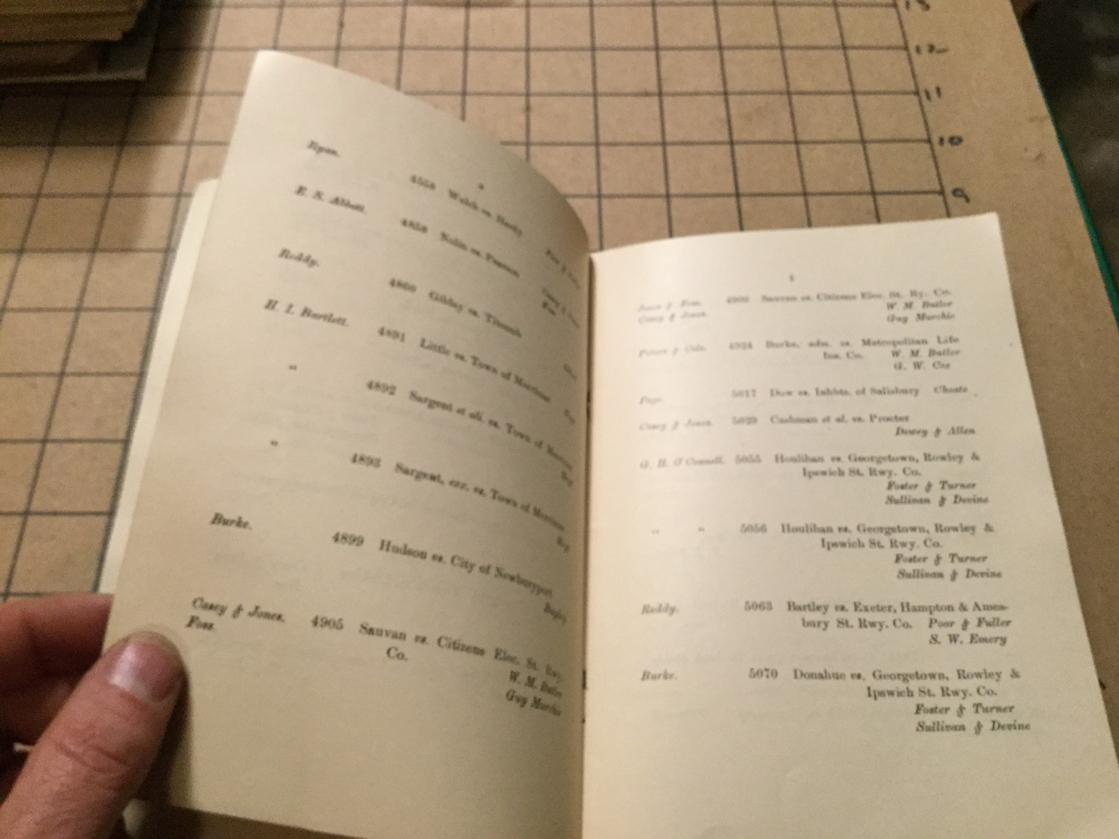 Original Booklet: 1906 TRIAL CALENDAR -superior court ESSEX, Newburyport 9pgs