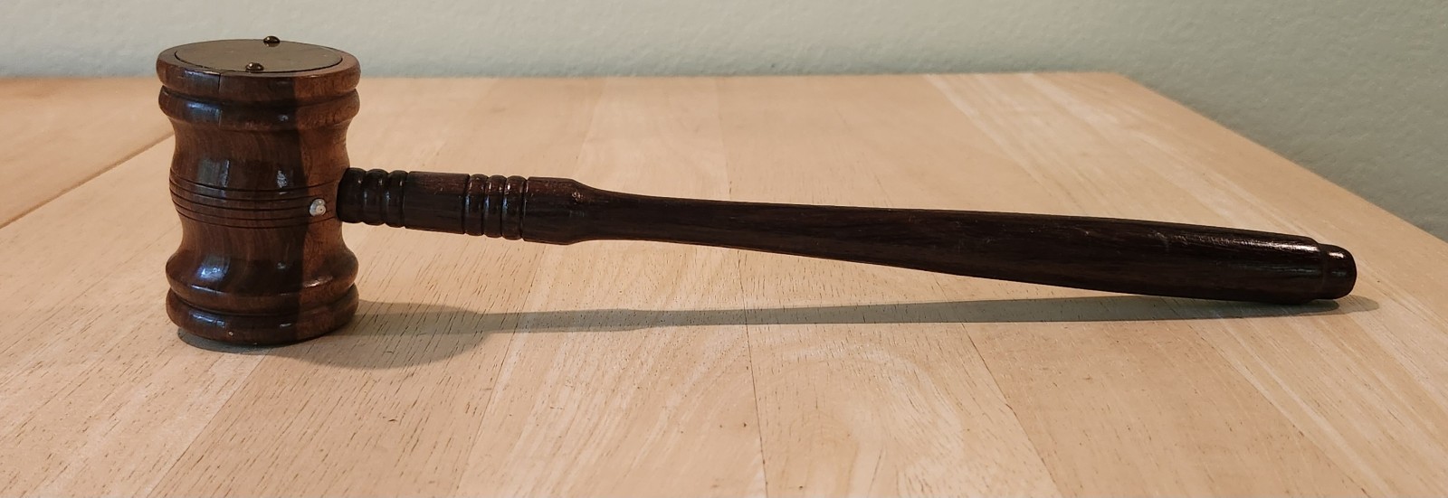 Vintage 12″ Hand Crafted Turned Wooden Gavel 2 Toned Head – FREE SHIPPING
