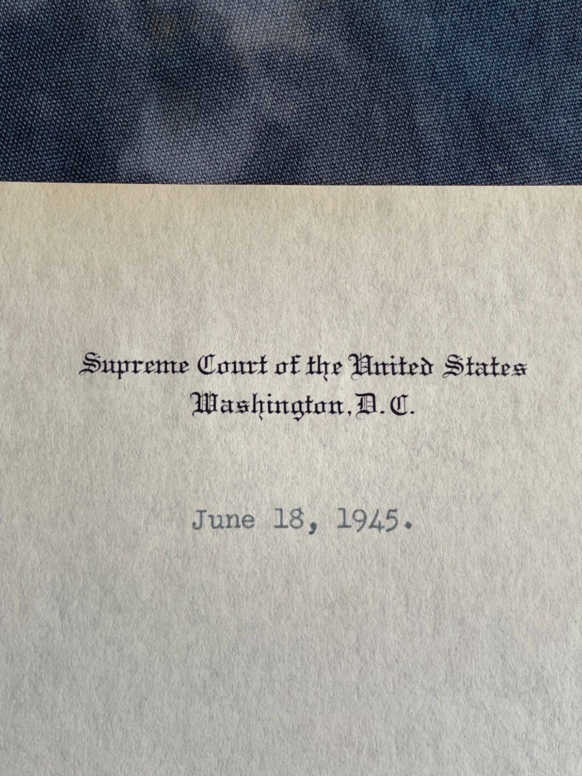 Vintage Stanley Reed Signed Letter 1945 Supreme Court Justice US