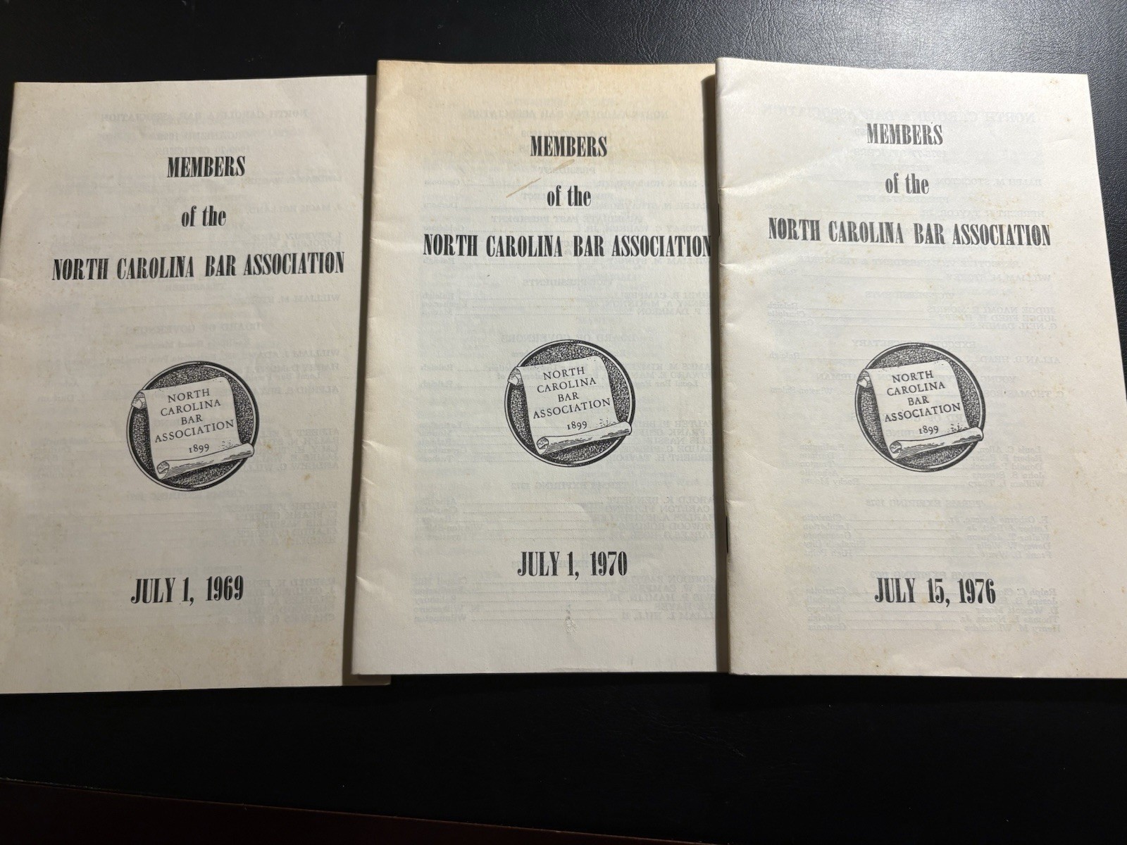 North Carolina Bar Association Membership Directories 1969 1970 1976 3 Vol Set