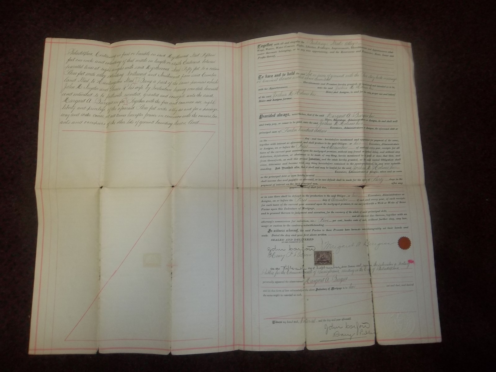 1898 Myrtlewood Street Philadelphia PA Mortgage Paperwork original