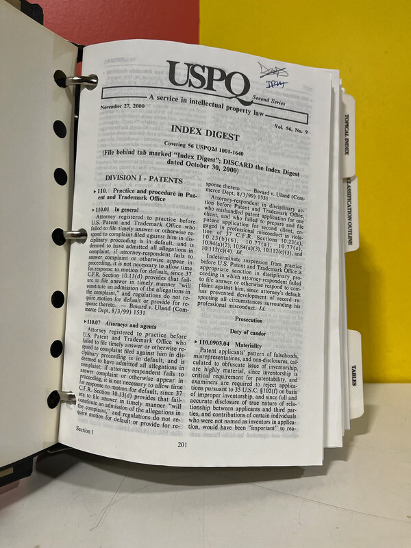 Bureau Of National Affairs, Inc United States Patents Quarterly Advance Sheets