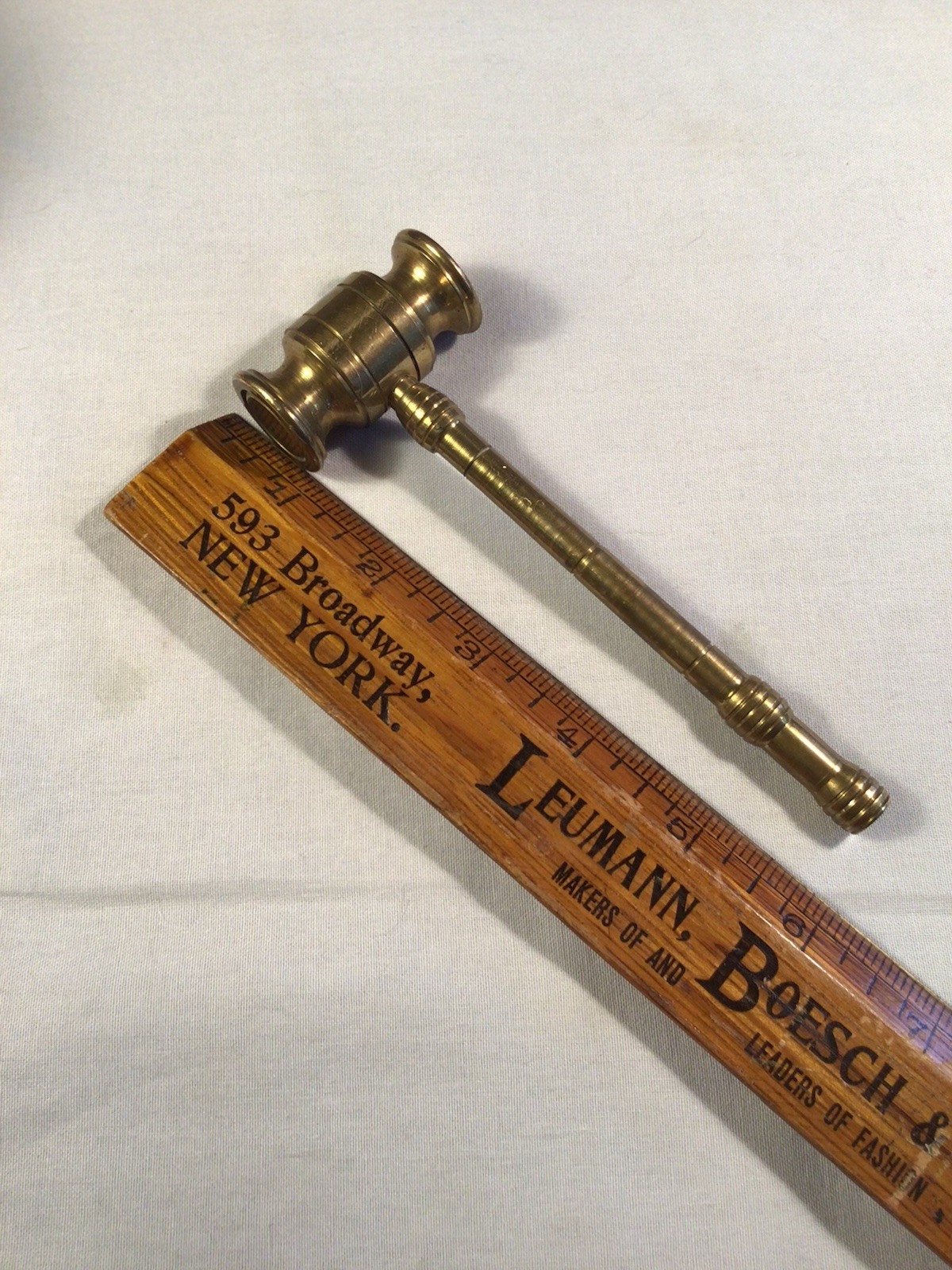 Vintage Brass Gavel Vintage Metal Gavel Mallet Hammer Judges Gavel 5.75”