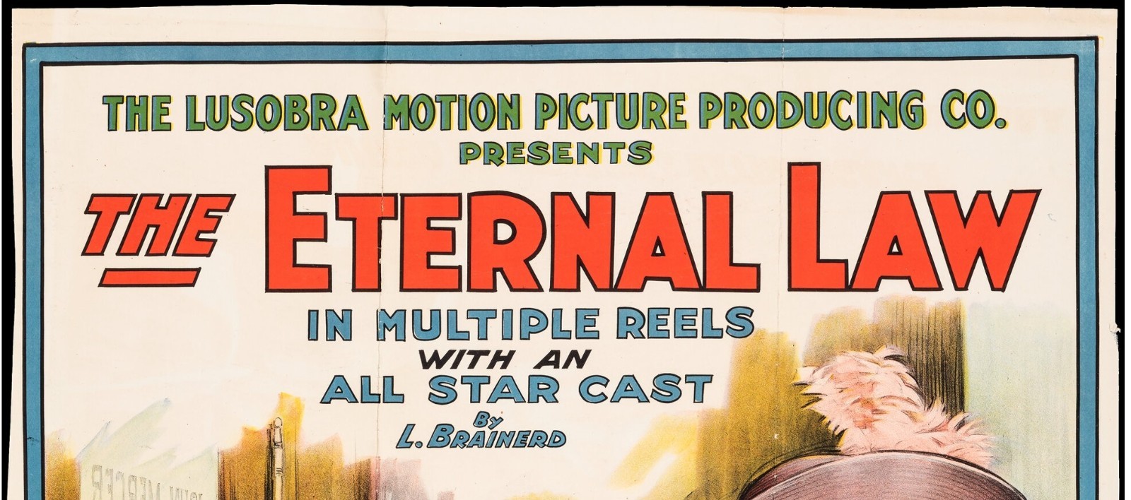 1910 Eternal Law Original Movie Poster Linen 27×41 Silent Cult Lost Al F Thomas