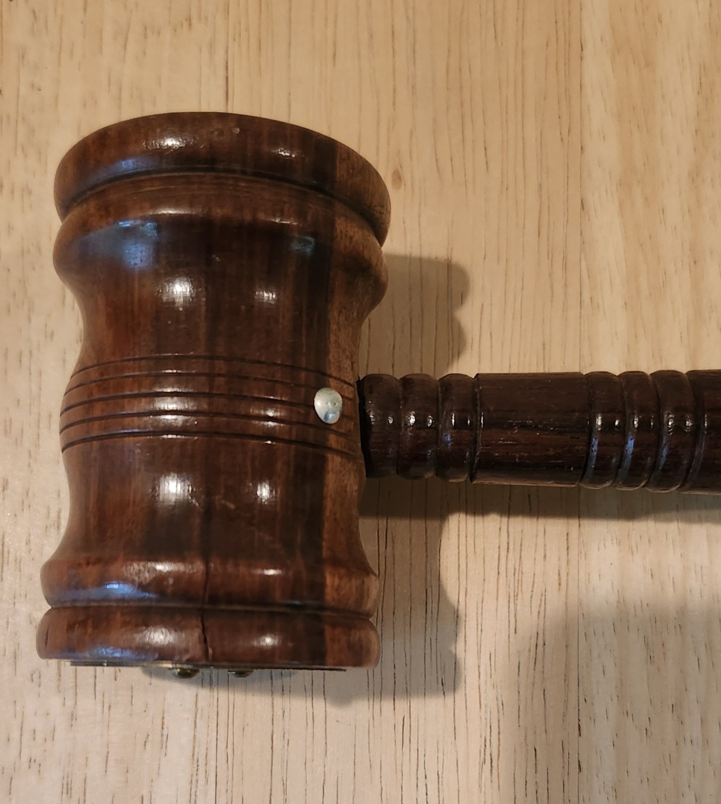 Vintage 12″ Hand Crafted Turned Wooden Gavel 2 Toned Head – FREE SHIPPING